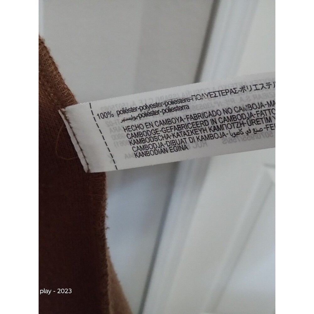 Zara Basic Soft Camel Coat Long Open Front Size Small - Picture 6 of 10